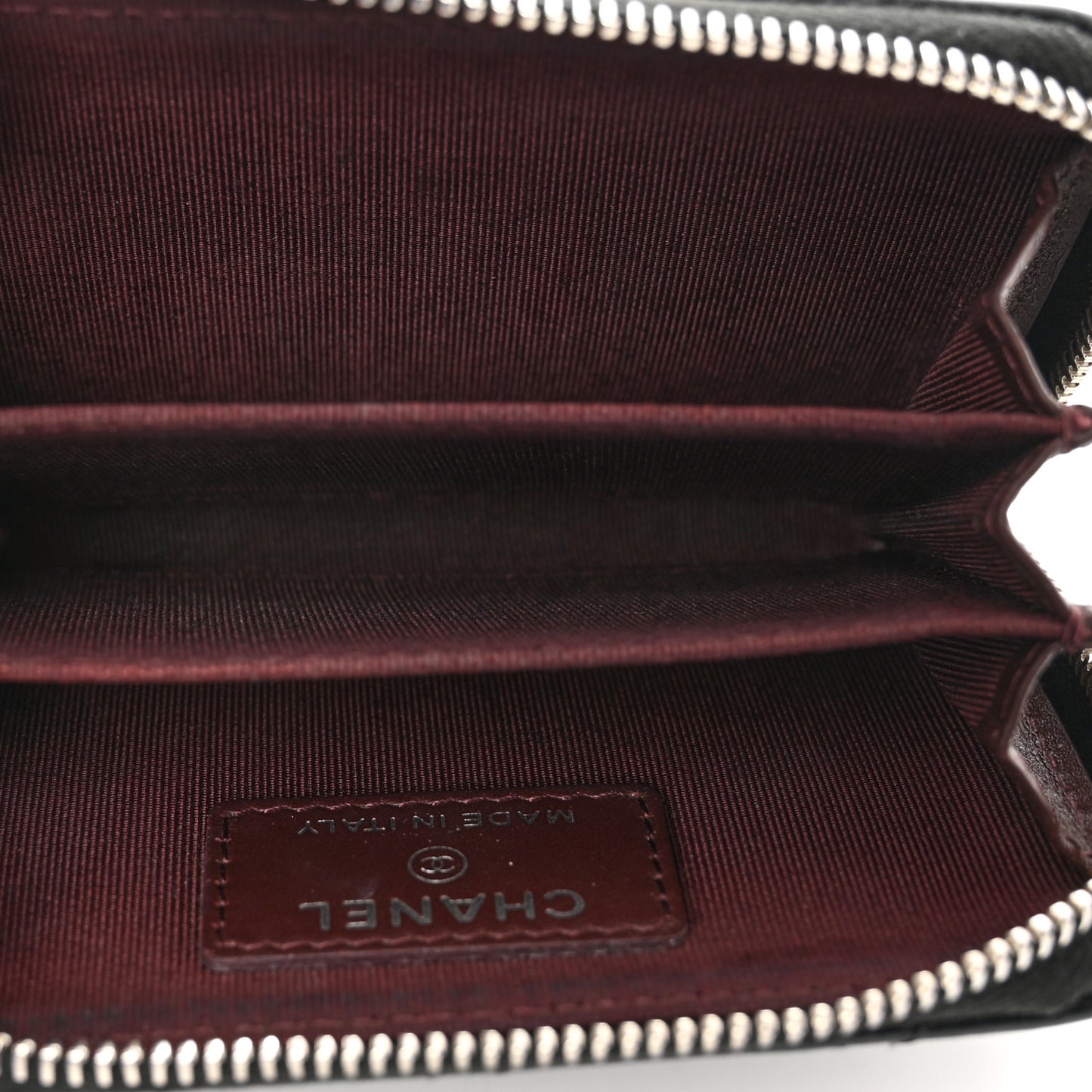 Caviar Quilted Zip Coin Purse Black