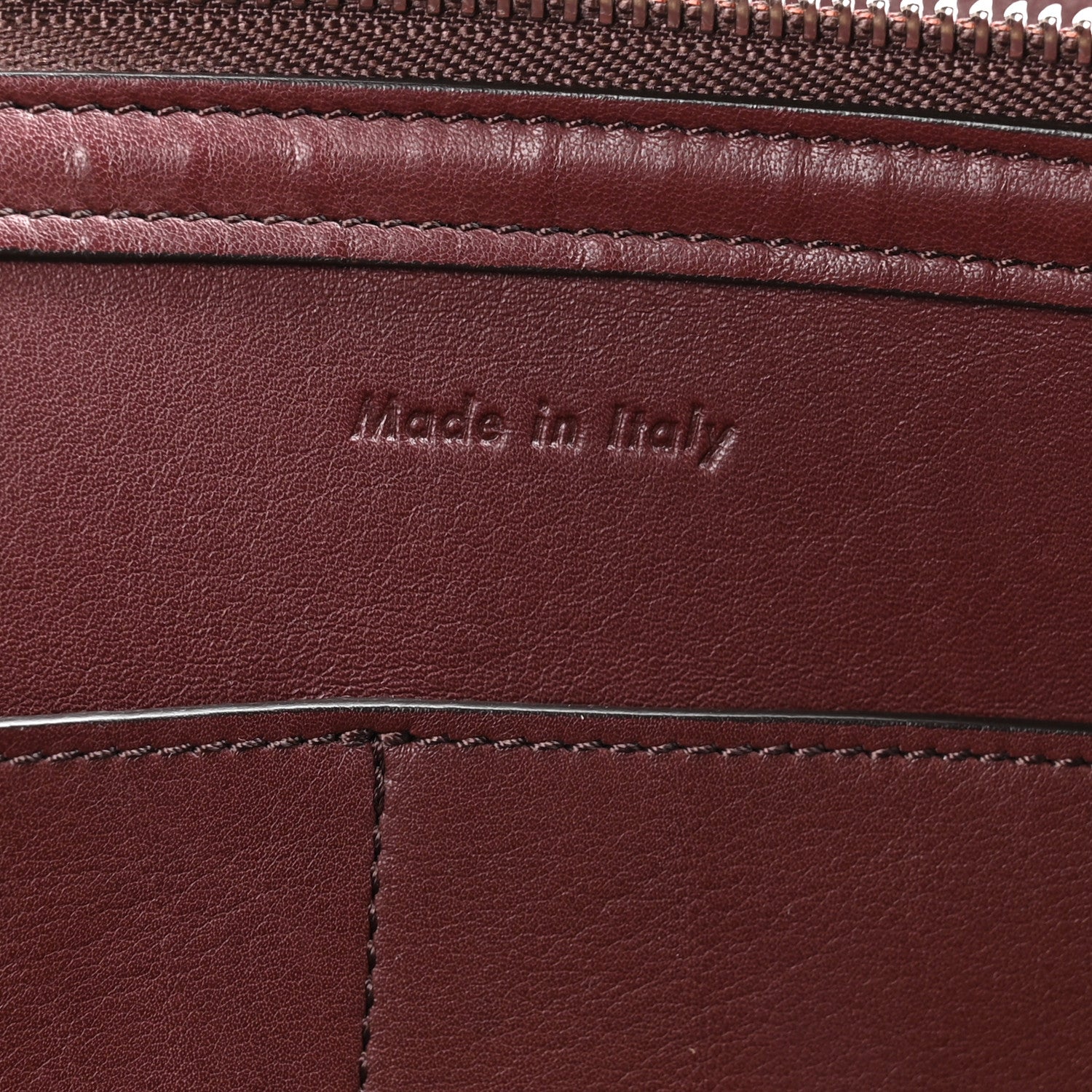 Celine Supple Natural Calfskin Medium Tri-Fold Bag Burgundy 6 of 12