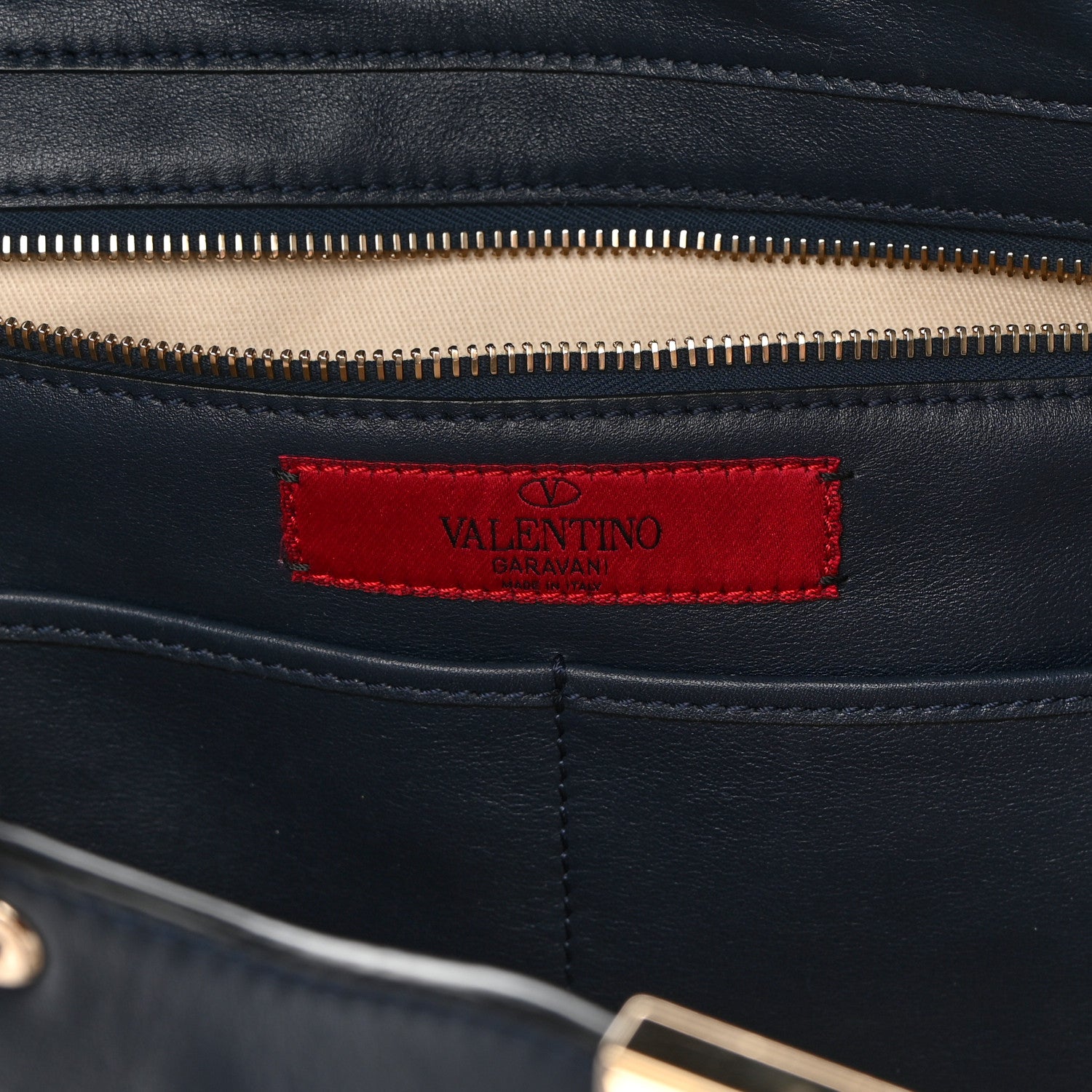 Valentino Garavani Vitello Medium Rockstud Tote Marine 6 of 16