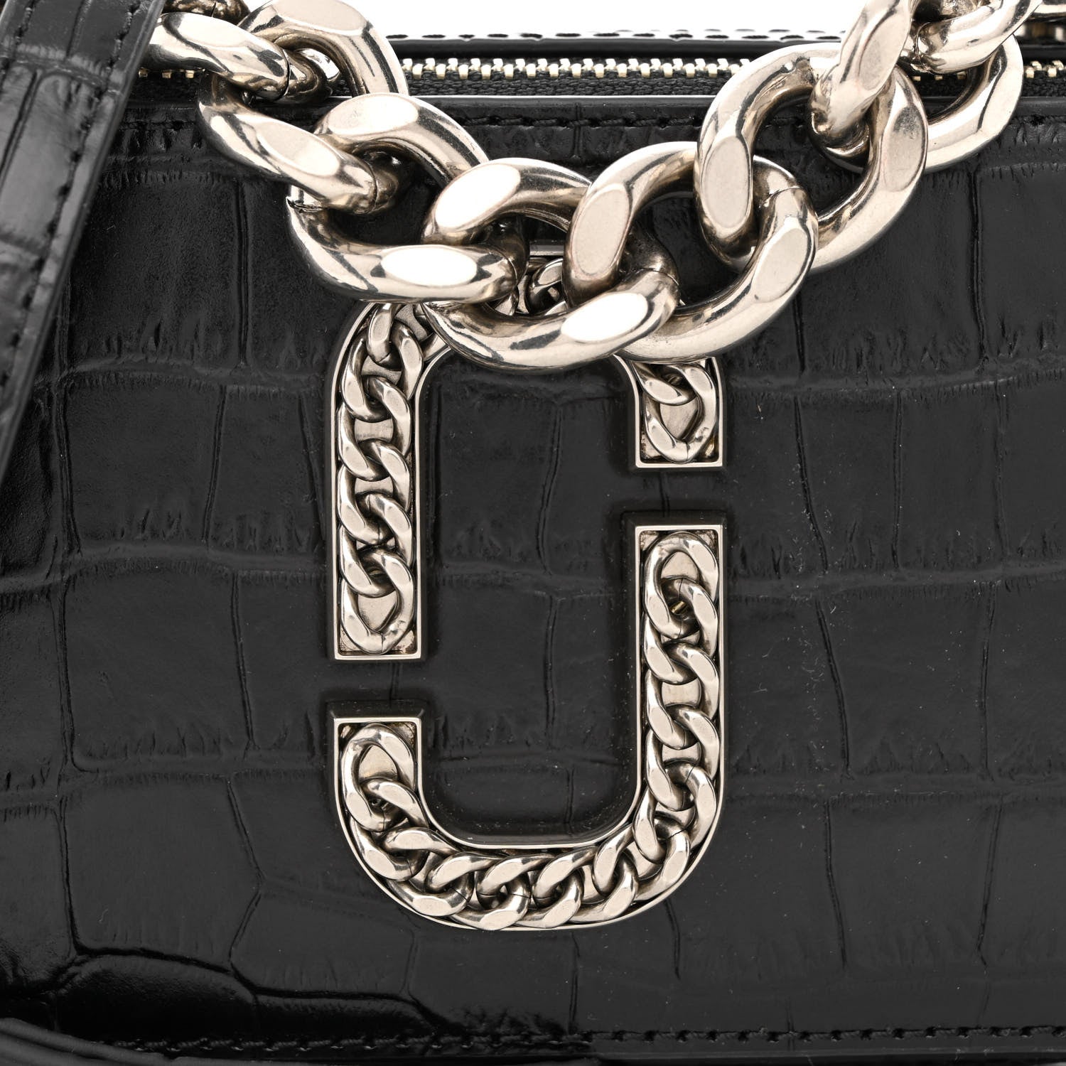 Marc Jacobs Croc Embossed Snapshot Camera Bag Black 1260669