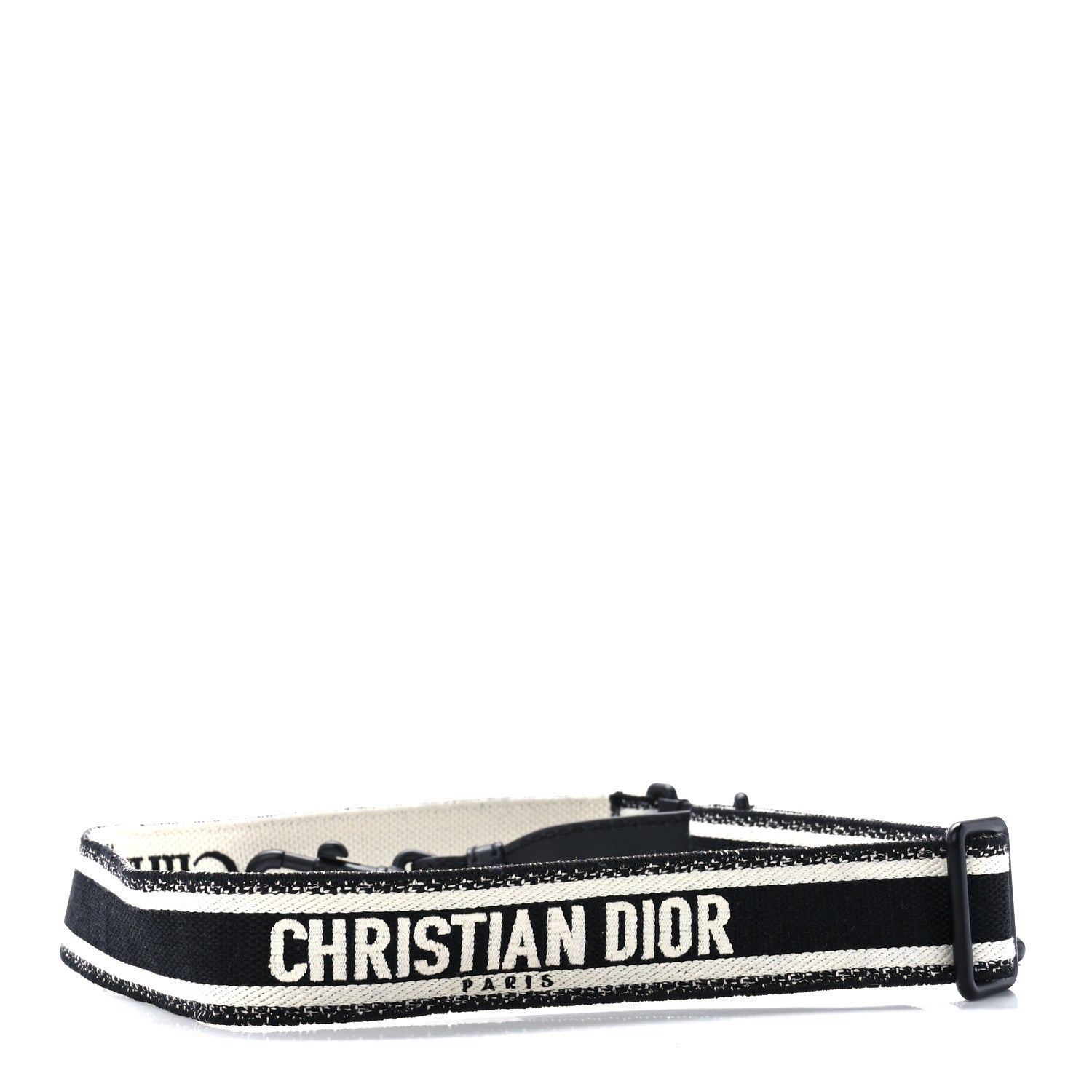 Christian Dior Canvas Embroidered Shoulder Strap Black Ultramatte 1 of 5