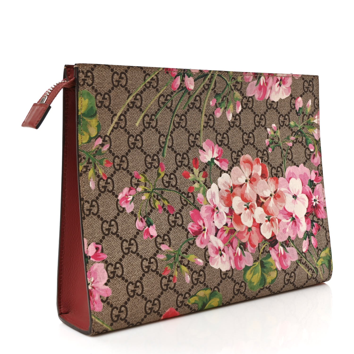 Gucci GG Supreme Monogram Blooms Large Cosmetic Case Beige Multicolor Dry Rose 3 of 8