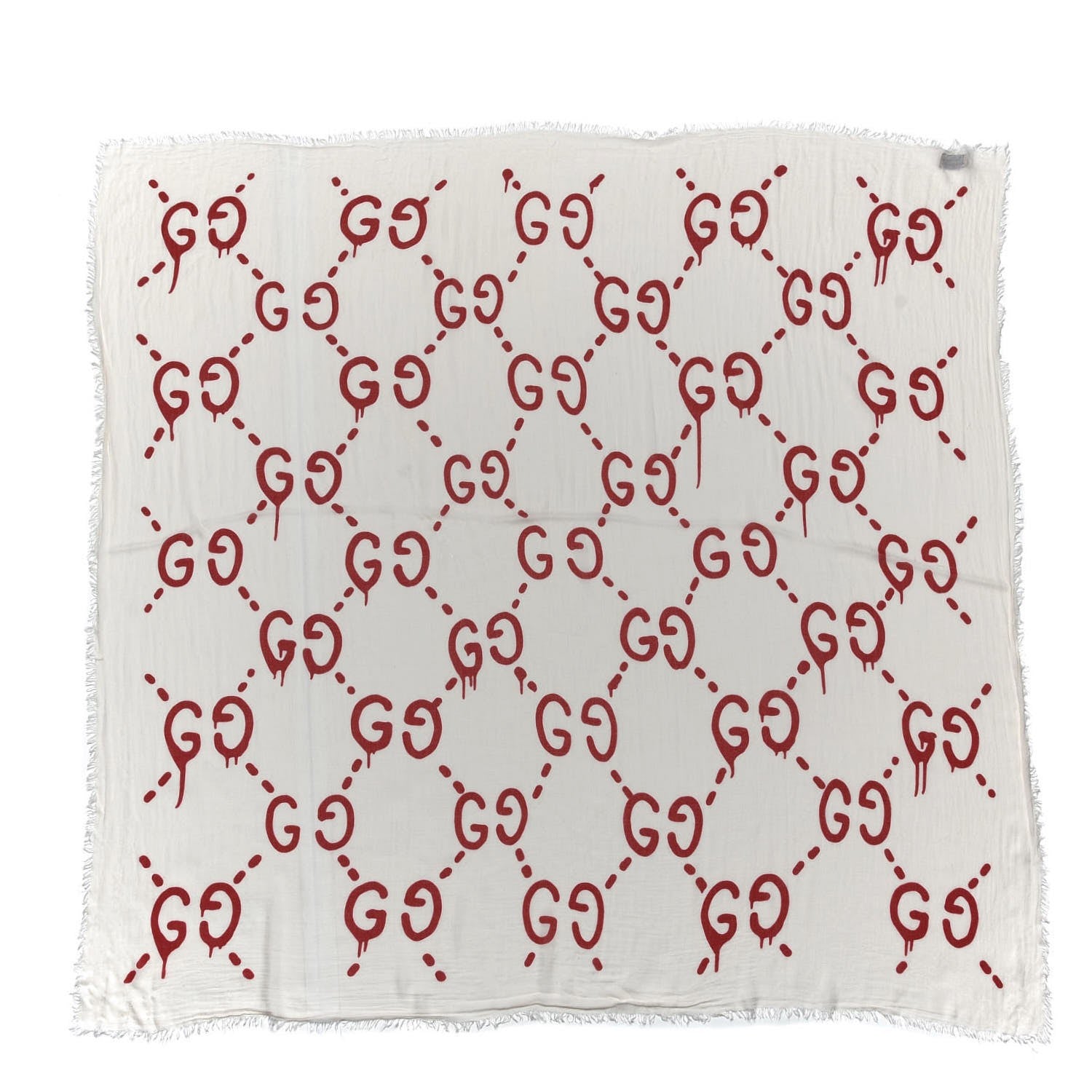 Gucci Modal Silk GG Writers Shawl White 1 of 3