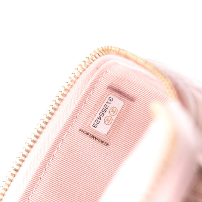 Chanel Iridescent Caviar Quilted Mini Pearl On Top Vanity Case With Chain Light Pink 7 of 11