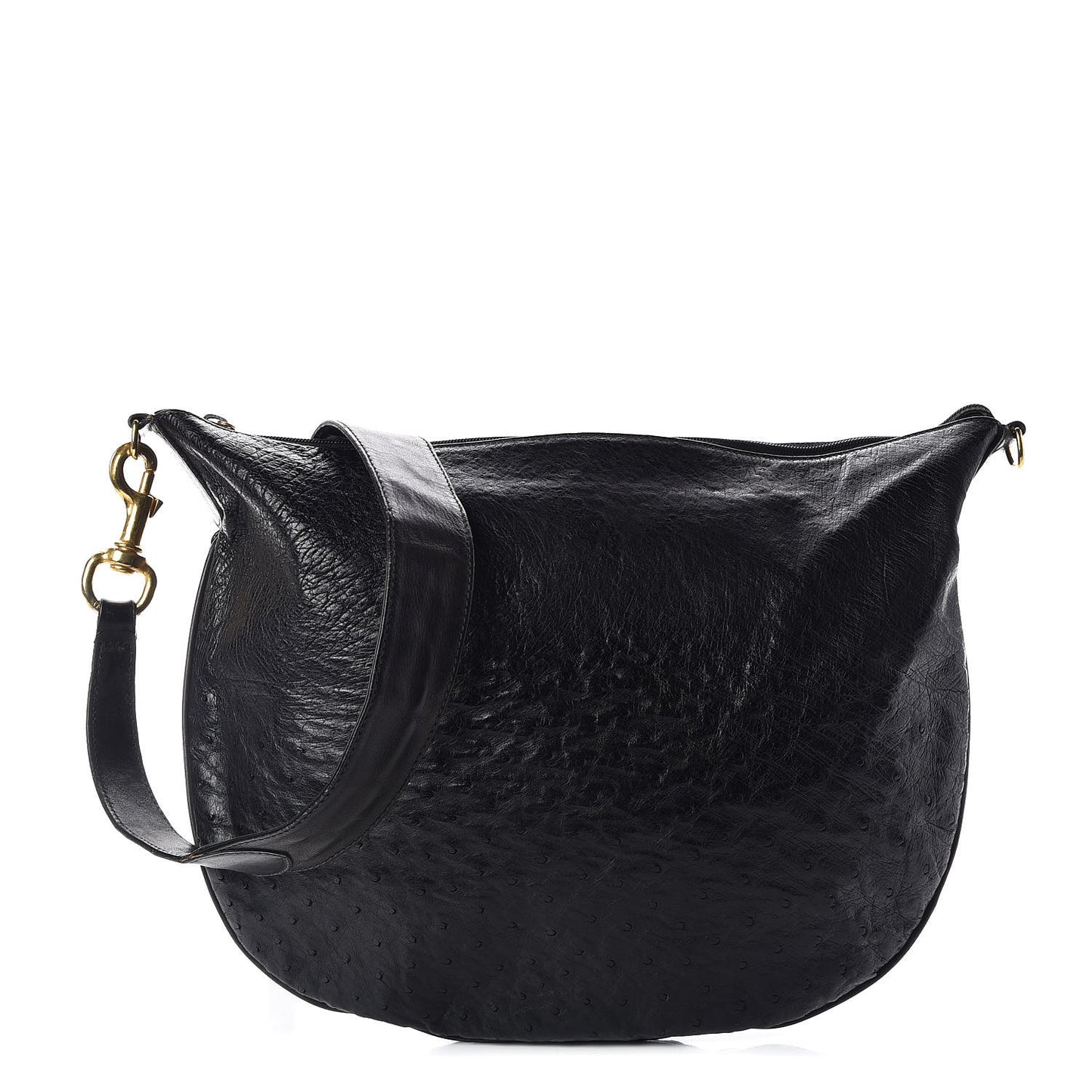 Ostrich Shoulder Bag Black