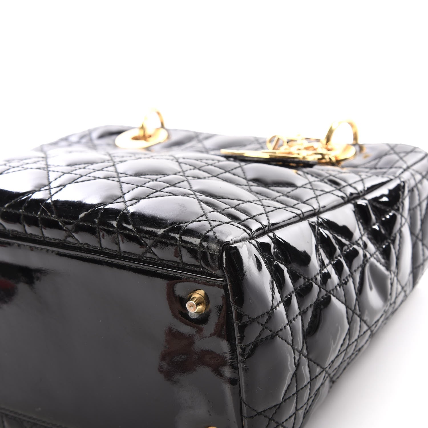 Christian Dior Patent Cannage Medium Lady Dior Black 6 of 13