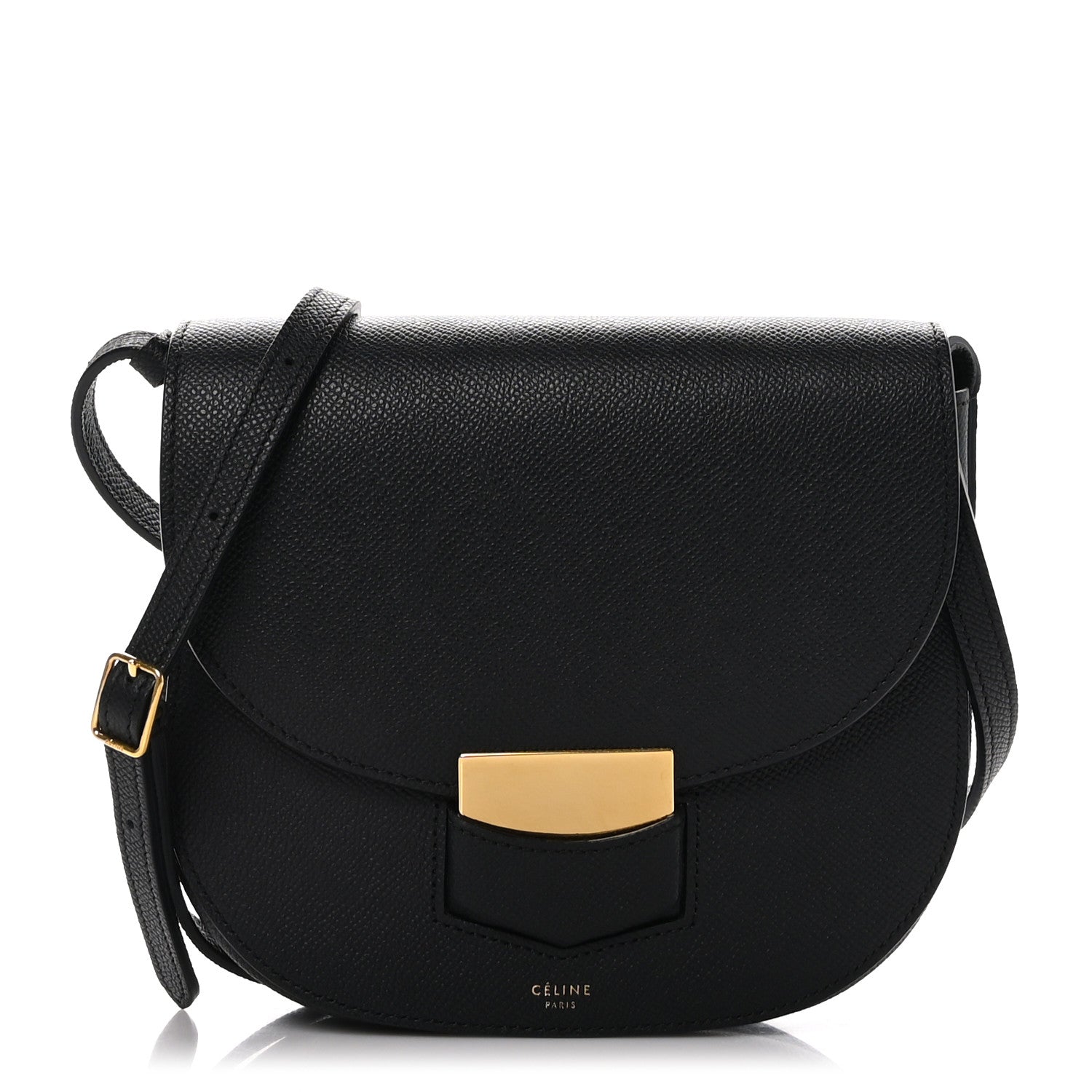 Celine Baby Grained Calfskin Small Trotteur Black 1 of 9