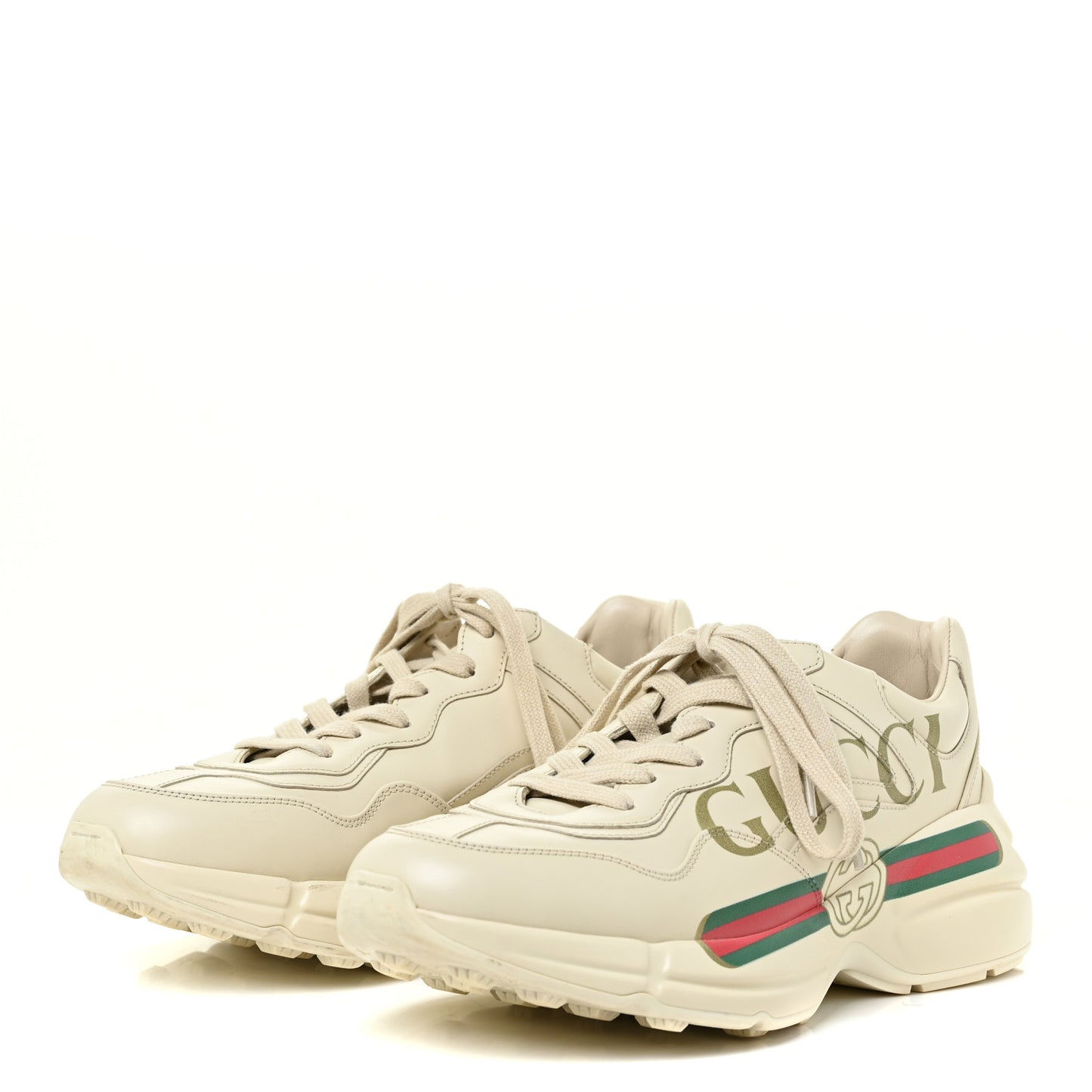 Calfskin Logo Womens Rhyton Sneakers 40 Ivory