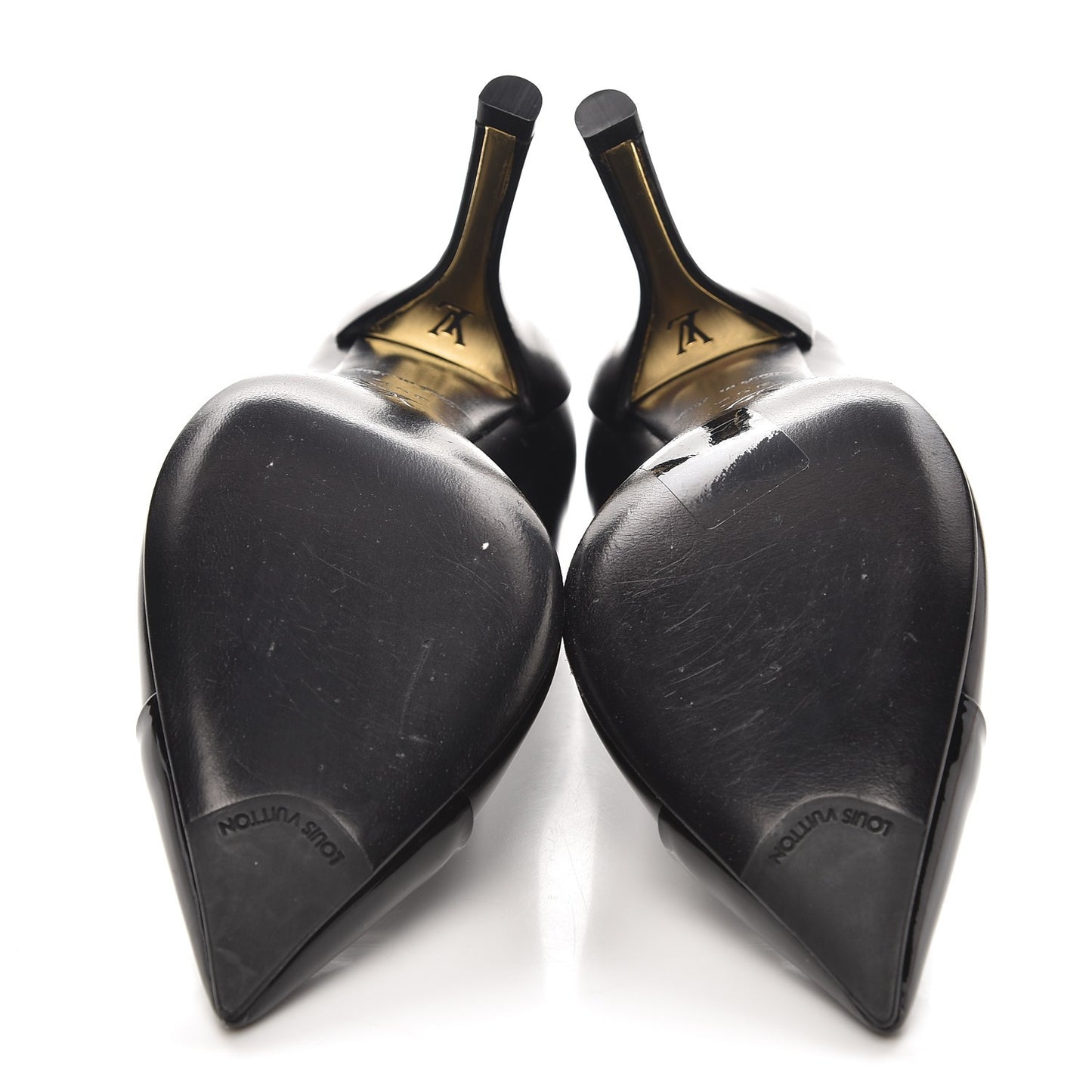 Patent Calfskin Cap Toe Pumps 35.5 Black