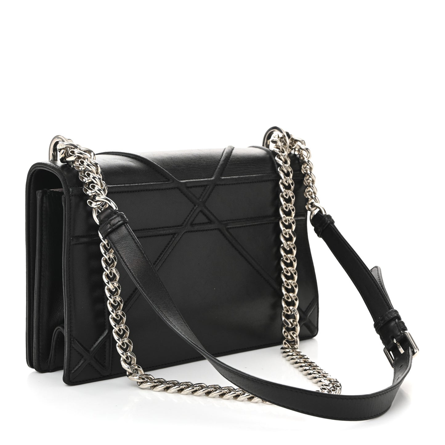 Lambskin Medium Diorama Flap Bag Black