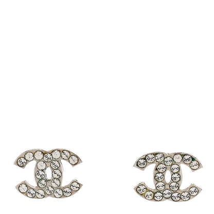 Chanel Crystal Mini Timeless CC Earrings Silver 1 of 4