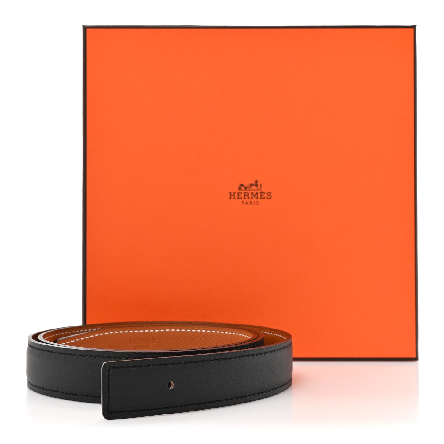 Hermes Swift Epsom 24mm Belt Strap 85 34 Black Gold 5 of 5