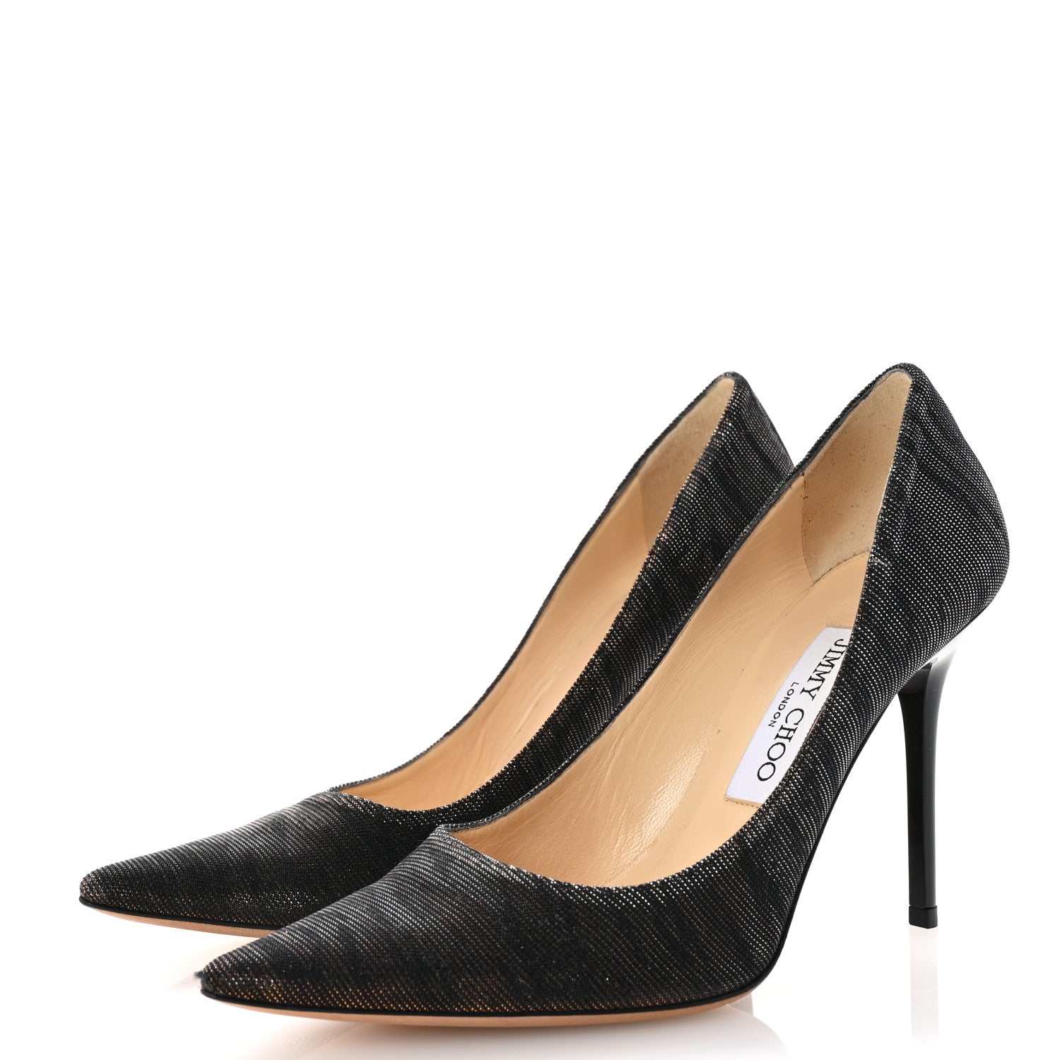 Jimmy Choo Lame Glitter Zebra Print Abel Pumps 36.5 Black Amber 4 of 9