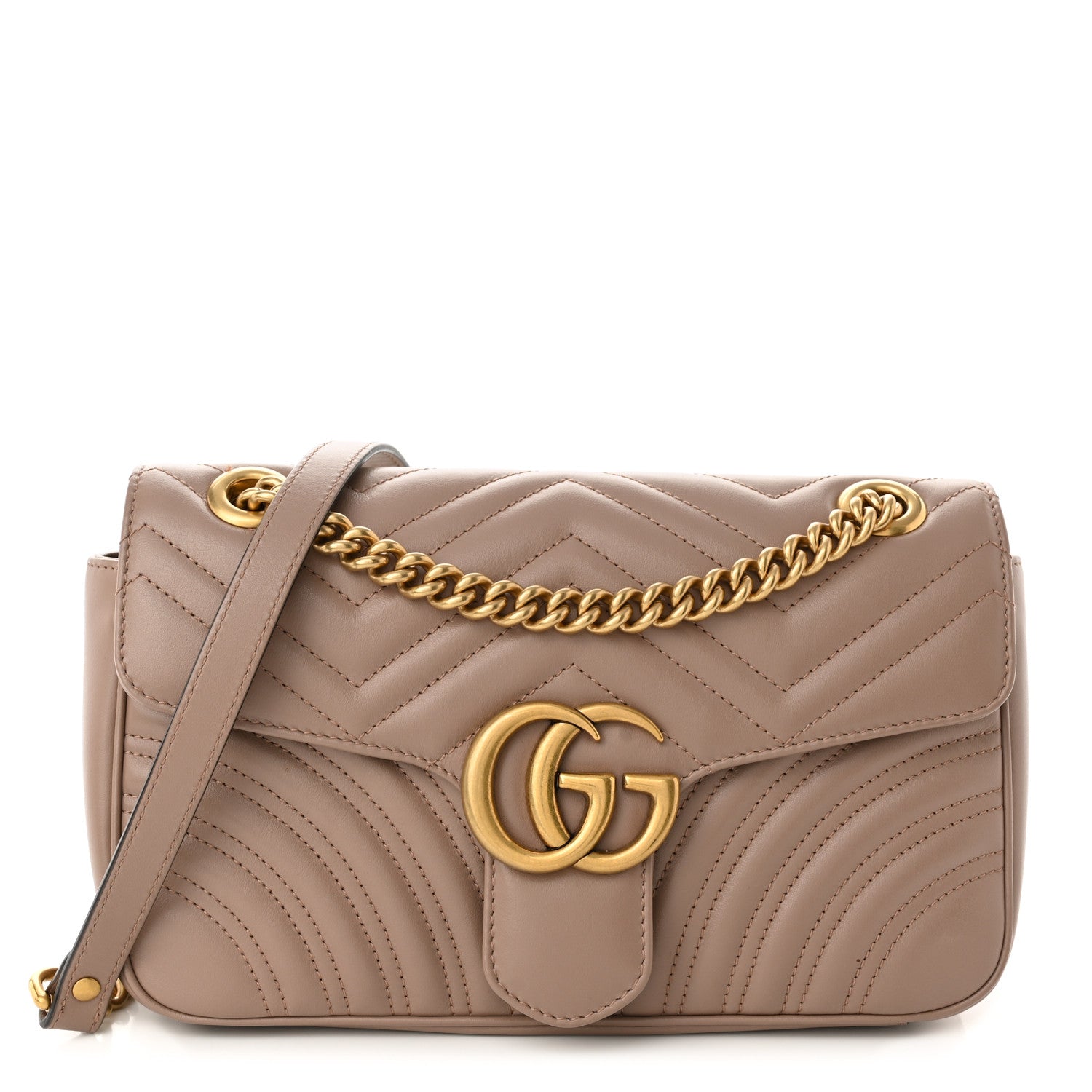 Gucci Calfskin Matelasse Small GG Marmont Shoulder Bag Porcelain Rose 1 of 10