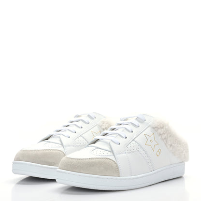 Christian Dior Calfskin Sherpa Womens Walk'n' Dior Star Sneakers 35 White Gold 3 of 7