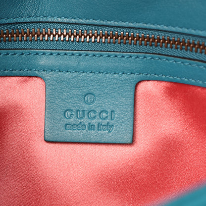 Gucci Velvet Matelasse Small GG Marmont Shoulder Bag Pavone Cyan 7 of 11