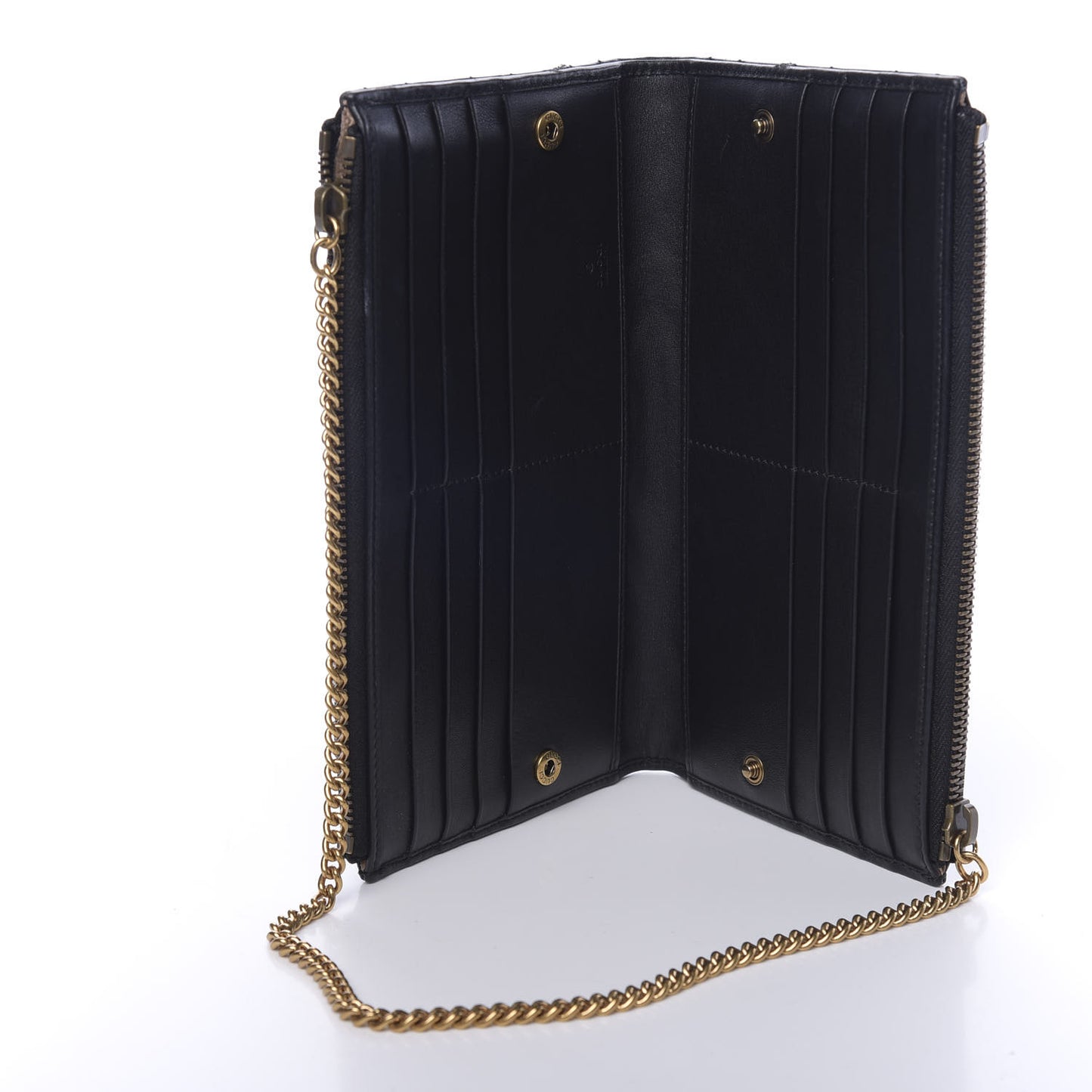 Calfskin Matelasse GG Marmont Wallet Chain Bag Black
