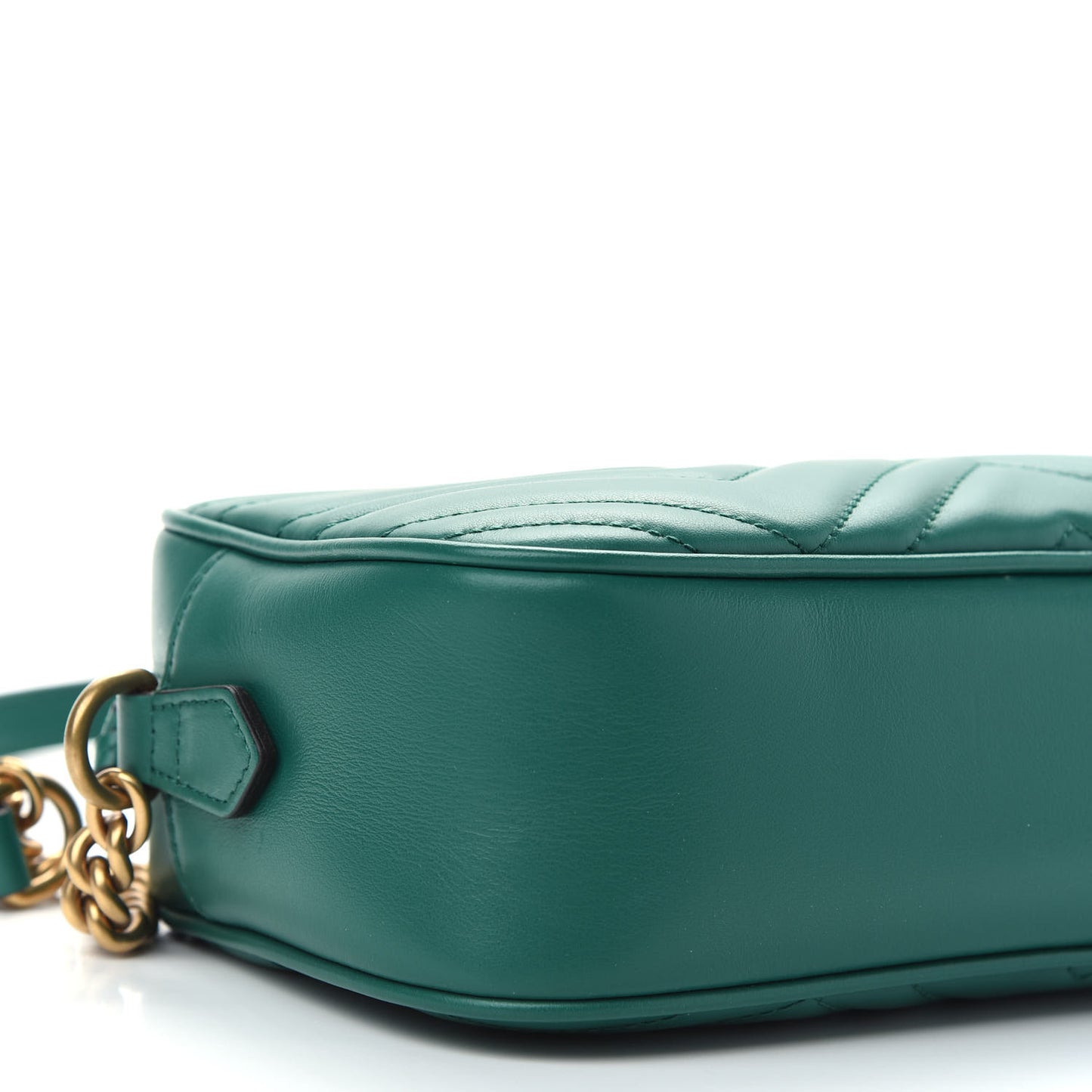 Calfskin Matelasse Small GG Marmont Chain Shoulder Bag Emerald Green