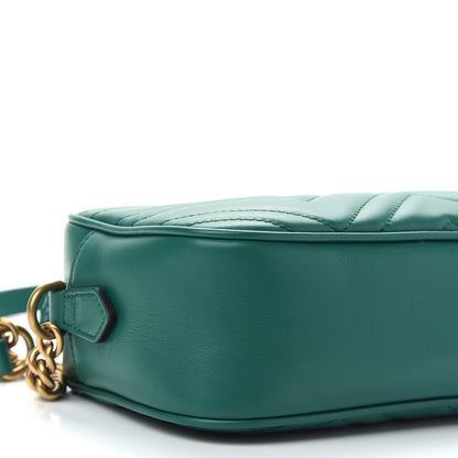 Gucci Calfskin Matelasse Small GG Marmont Chain Shoulder Bag Emerald Green 8 of 9