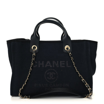 Chanel Mixed Fibers Small Deauville Tote Black 3 of 11