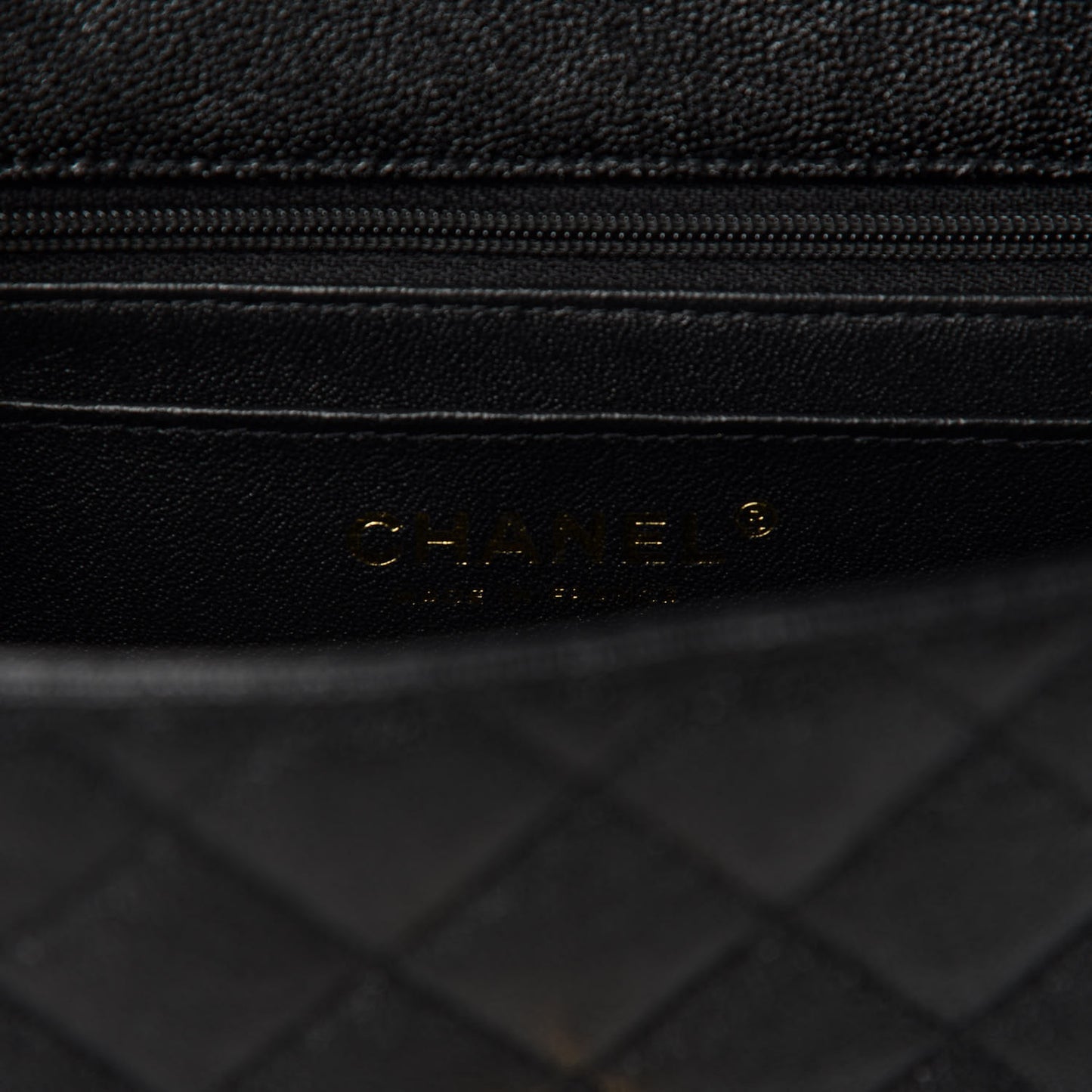 Caviar Quilted Mini Top Handle Rectangular Flap Black