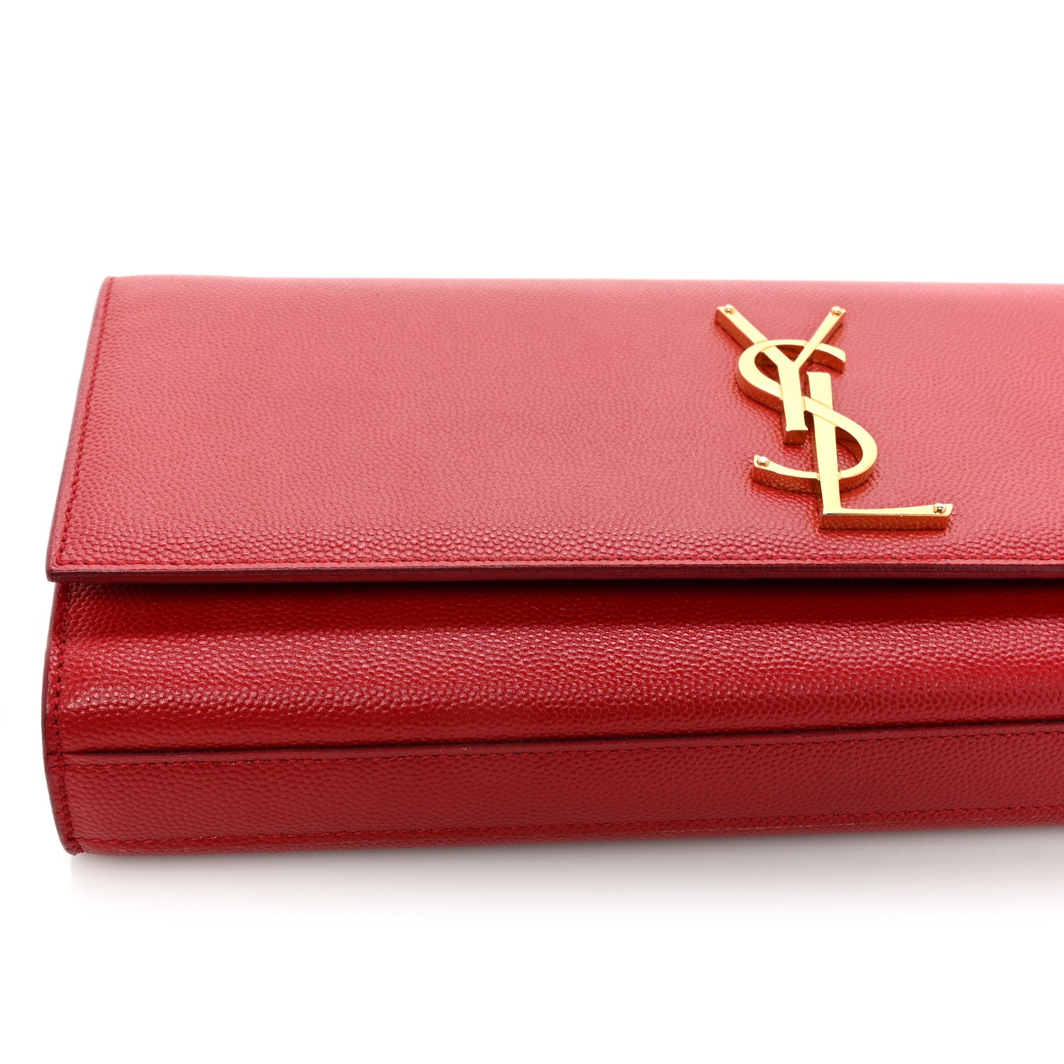 Saint Laurent Calfskin Monogram Cassandre Clutch Rouge Orient 20 of 20