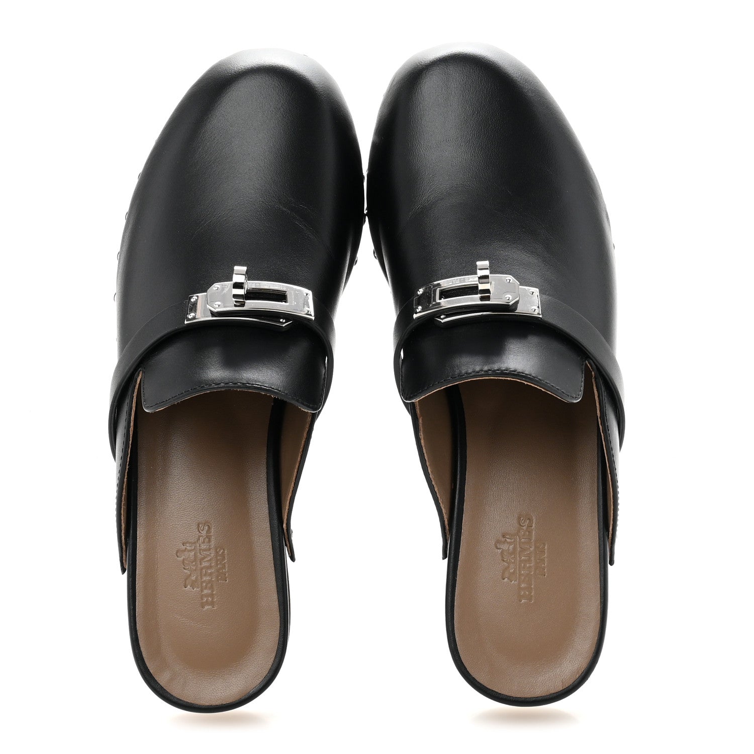 Hermes Calfskin Carlotta Mules 35 Black 2 of 10
