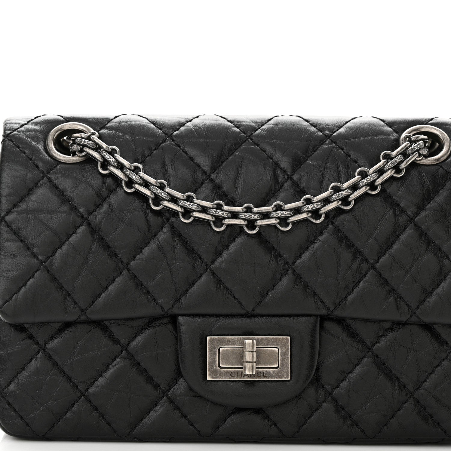 Chanel Aged Calfskin Quilted 2.55 Reissue Mini Flap Black 8 of 11