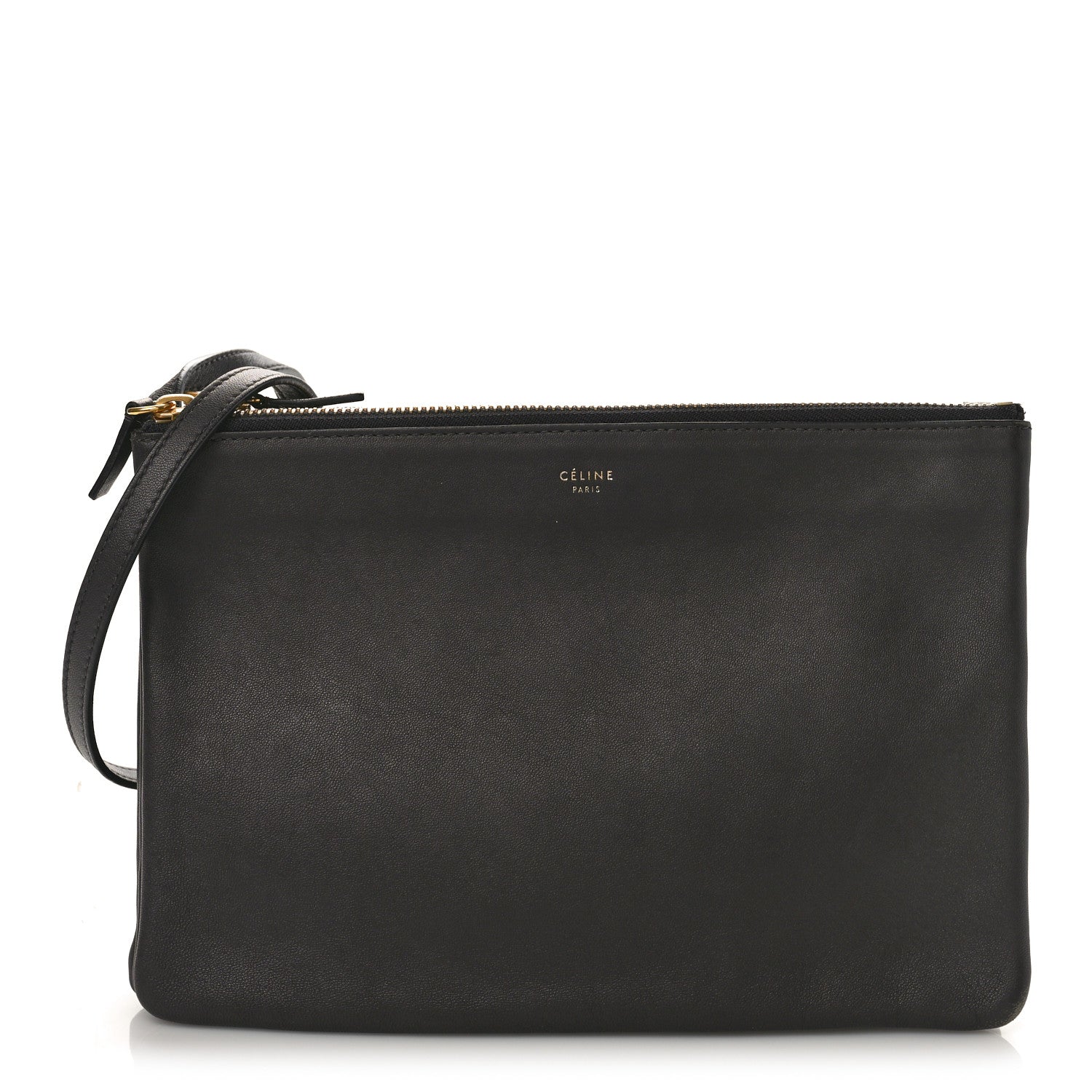 Celine Lambskin Large Trio Crossbody Bag Black 1 of 13