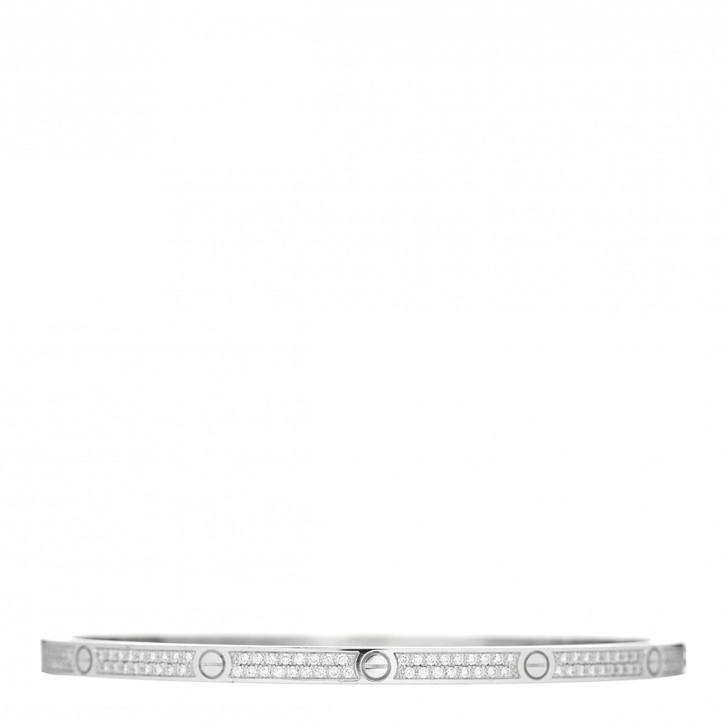 18K White Gold Diamond Small LOVE Paved Bracelet 19