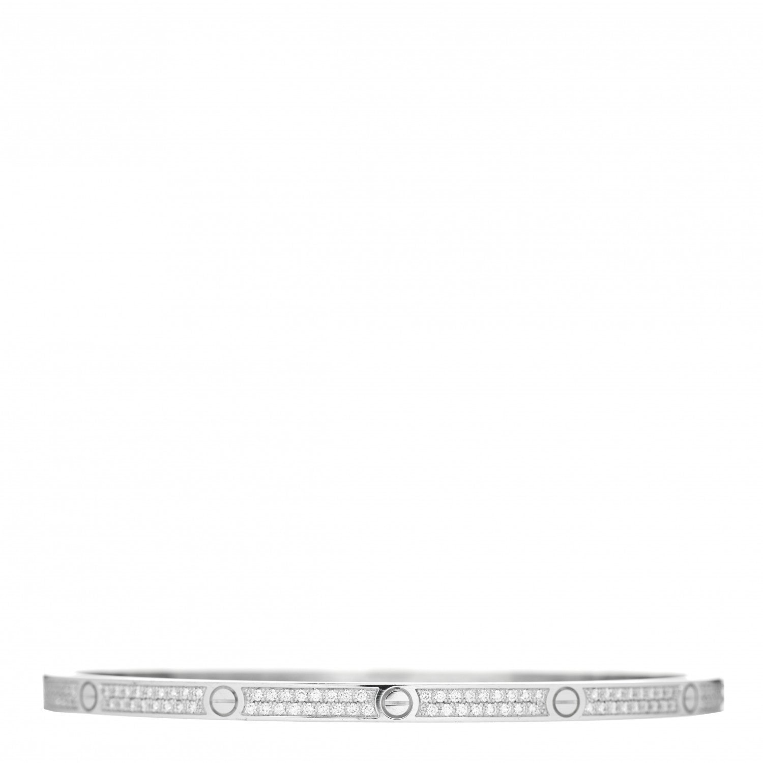 Cartier 18K White Gold Diamond Small LOVE Paved Bracelet 19 3 of 5