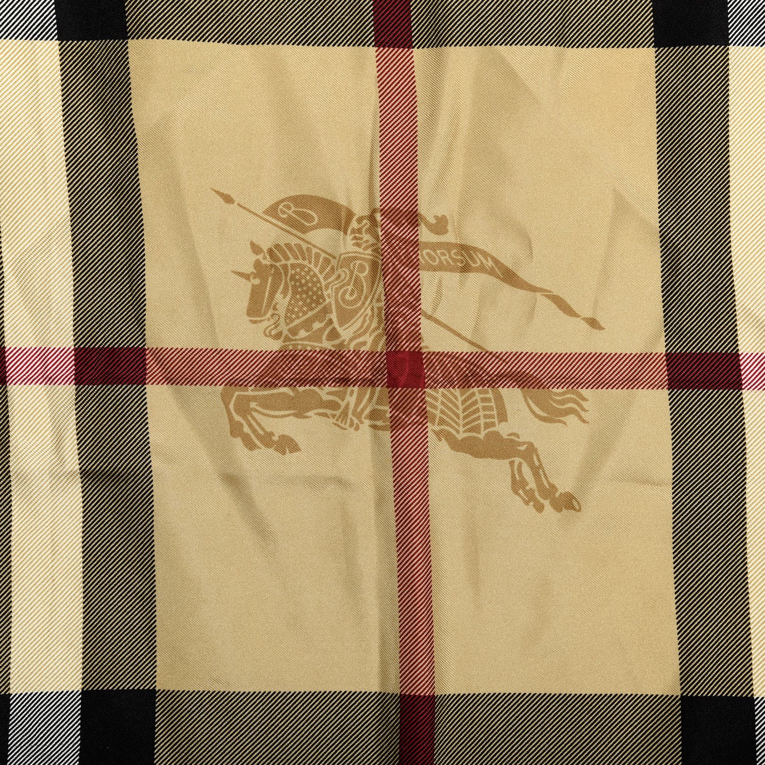 Burberry Silk Haymarket Check Square Scarf Beige Black 2 of 4