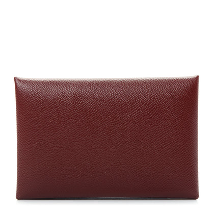 Hermes Epsom Calvi Card Case Rouge H 1 of 8