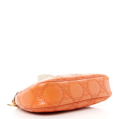 Gucci Calfskin GG Matelasse Chain Handbag Deep Orange Natural 4 of 11