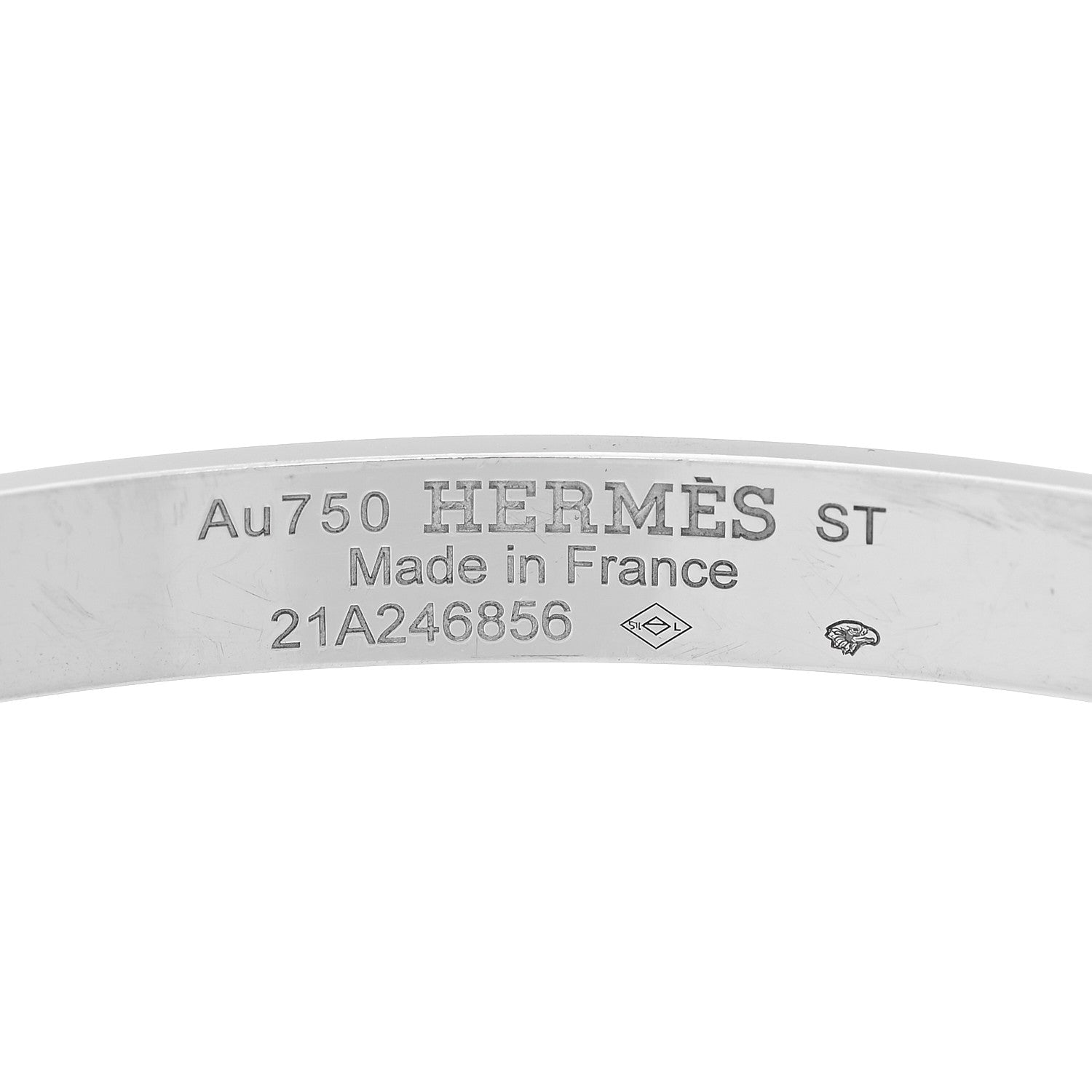 Hermes 18K White Gold Diamond PM H D'Ancre Bracelet ST 4 of 5