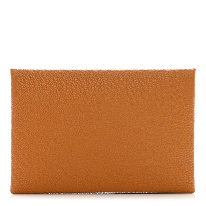 Hermes Chevre Mysore Verso Calvi Card Case Caramel Rose Shocking 1 of 8