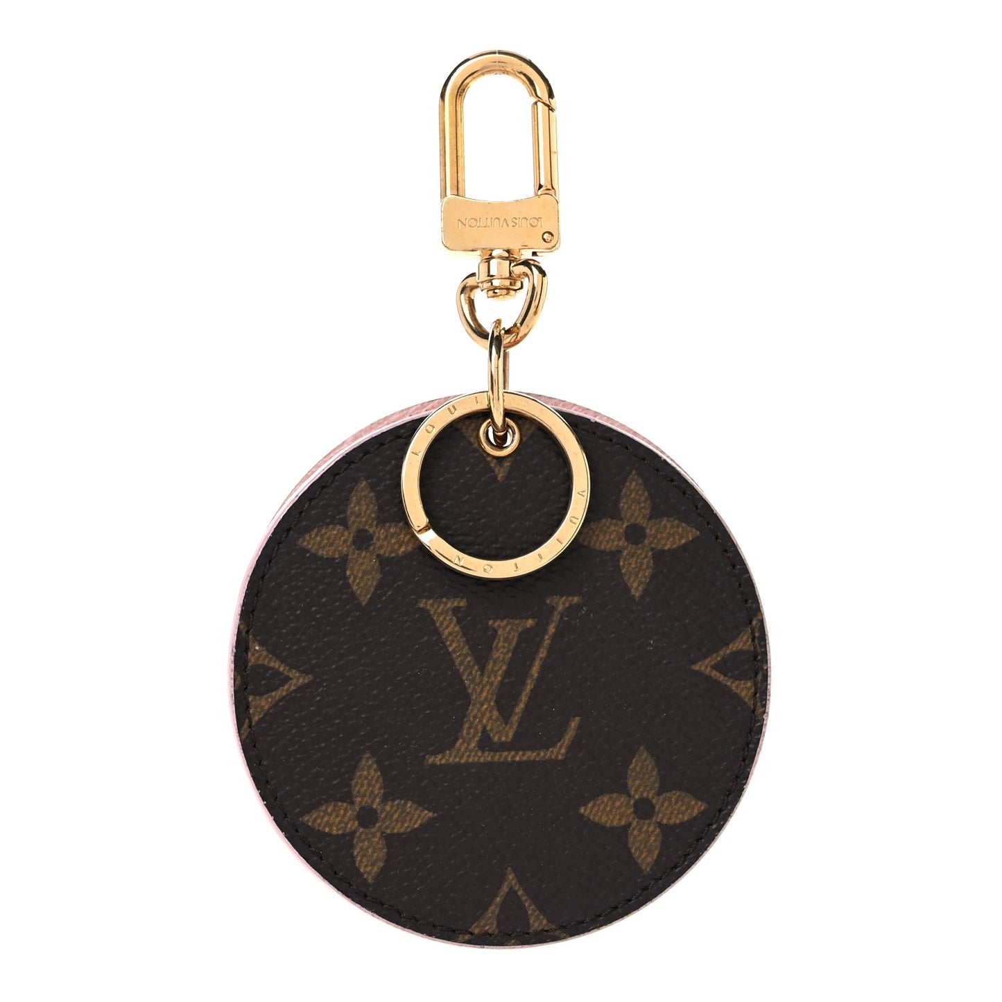 Monogram LV Mirror Bag Charm Key Holder Rose Ballerine