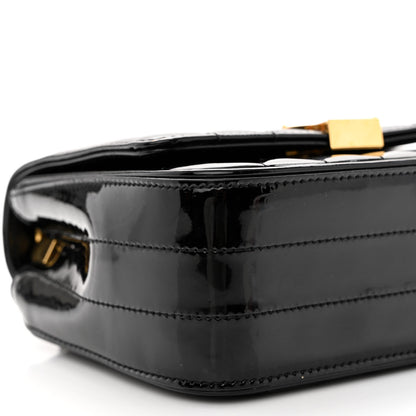 Saint Laurent Patent Calfskin Matelasse Monogram Small Vicky Chain Bag Black 9 of 10