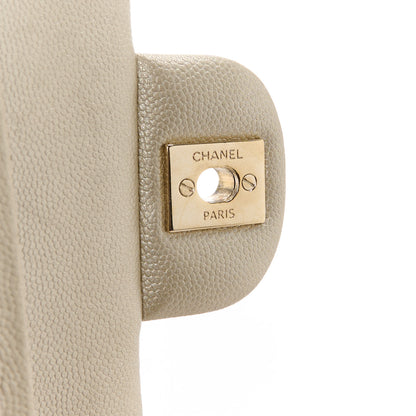 Chanel Metallic Caviar Quilted Medium Double Flap Light Gold 7 of 12