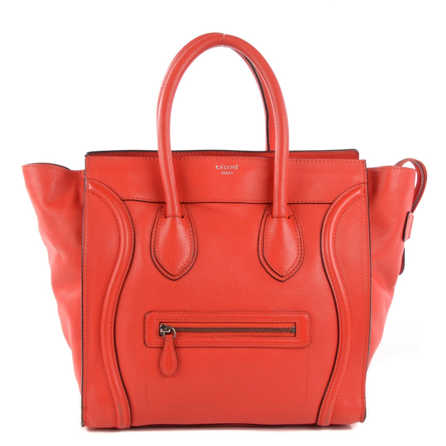 Drummed Calfskin Mini Luggage Vermillion