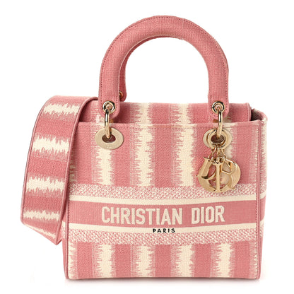 Christian Dior Canvas Medium D-Stripes Lady D-Lite Pink 1 of 8
