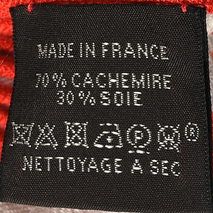 Hermes Cashmere Silk Brandebourgs Points Shawl 140 Naturel Black Vermillon 5 of 5
