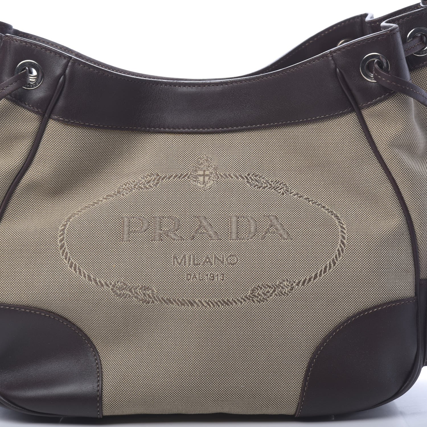 Prada Jacquard Logo Hobo Corda Bruciato 8 of 17