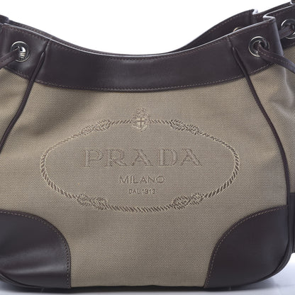 Prada Jacquard Logo Hobo Corda Bruciato 8 of 17