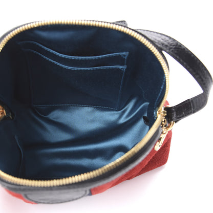 Gucci Suede Patent Web GG Small Ophidia Dome Shoulder Bag Hibiscus Red 4 of 8