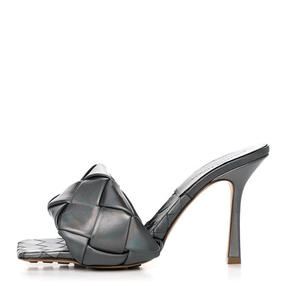 Bottega Veneta Laser Nappa Maxi Intrecciato Lido 90mm Mule Sandals 39 Oyster 1 of 10