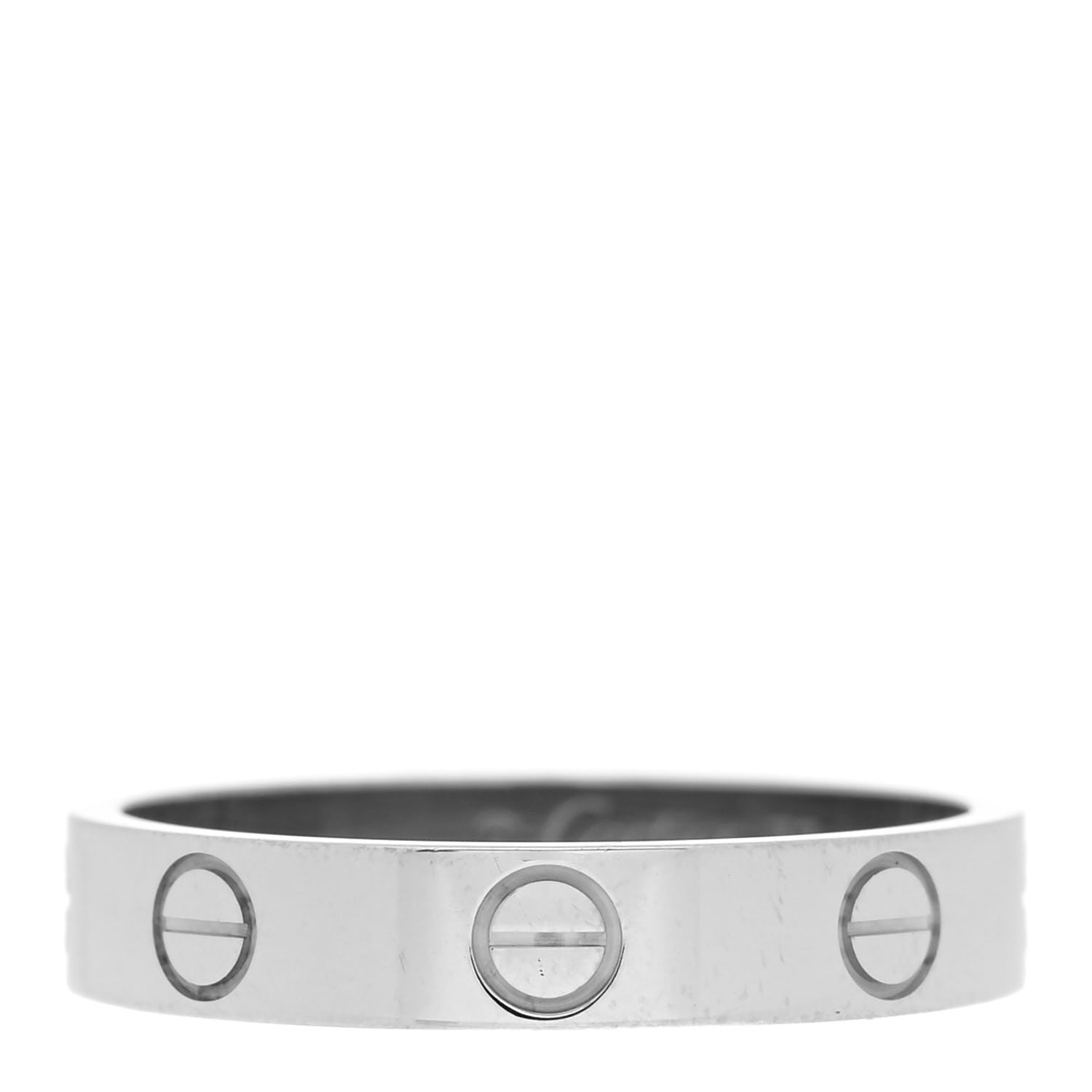 Cartier 18K White Gold 3.5mm LOVE Wedding Band Ring 53 6.25 1 of 5