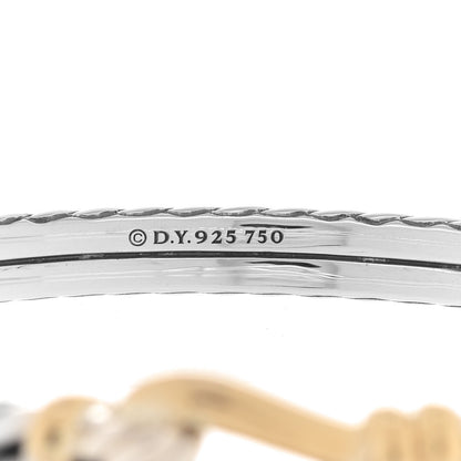 David Yurman Sterling Silver 18K Yellow Gold 11mm Thoroughbred Loop Bracelet 4 of 5