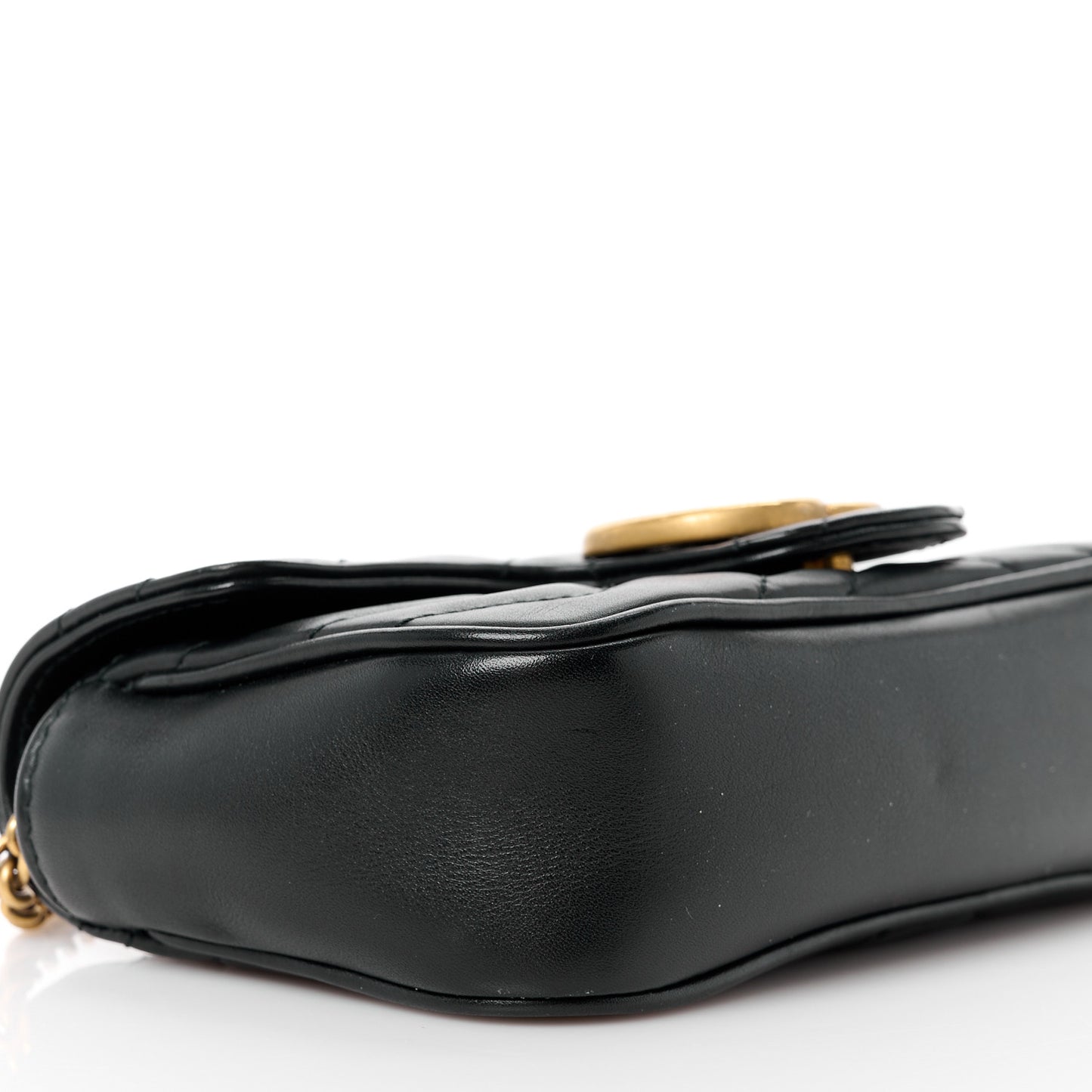 Calfskin Matelasse Super Mini GG Marmont Shoulder Bag Black