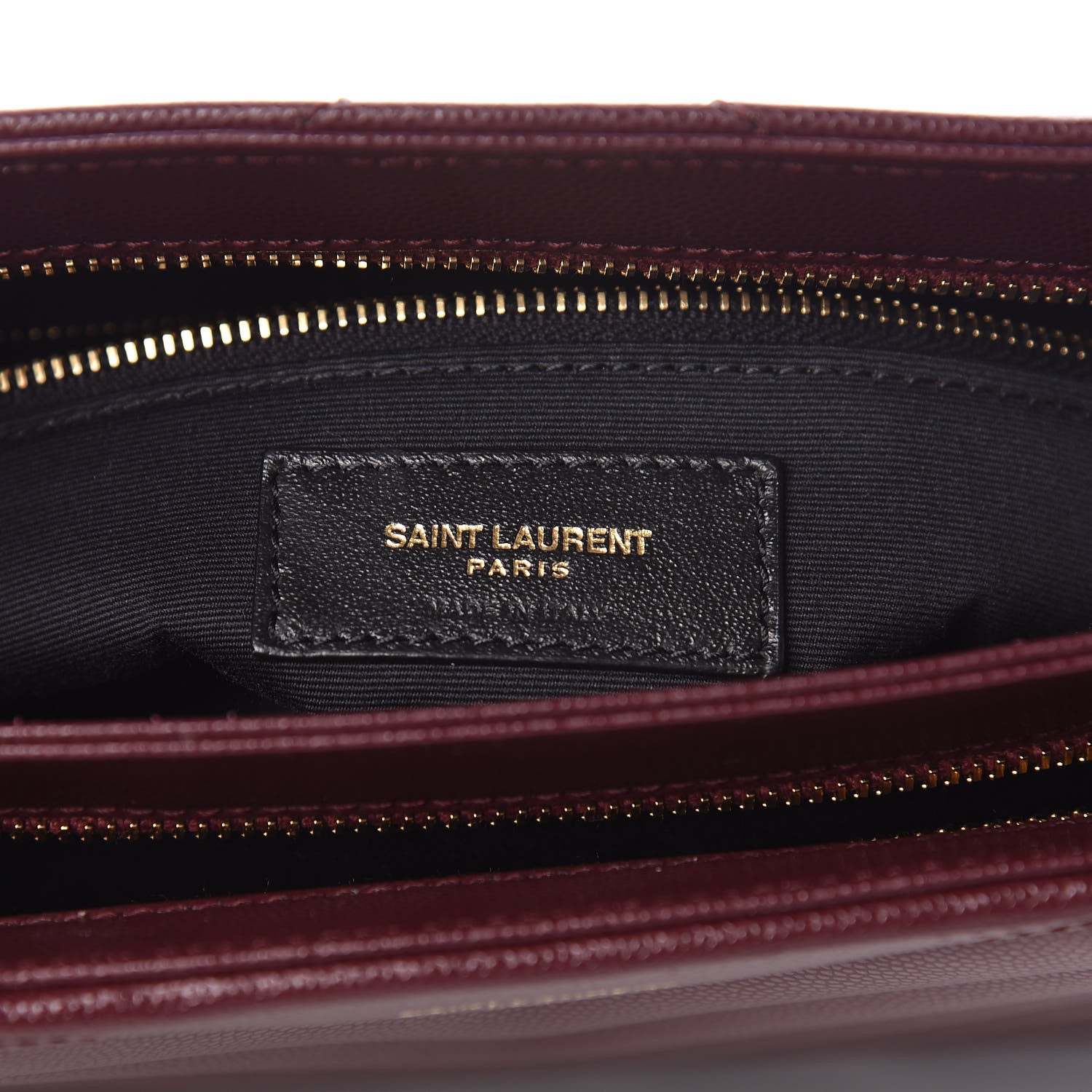 Saint Laurent Grain de Poudre Matelasse Chevron Small Tribeca Shopping Bag Garnet 8 of 10